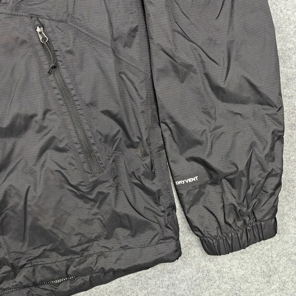 The North Face DryVent Jacket Mens Medium Black Hooded Rain Windbreaker Full Zip